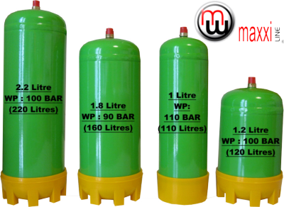 MaxxiLine disposable helium gas bottles